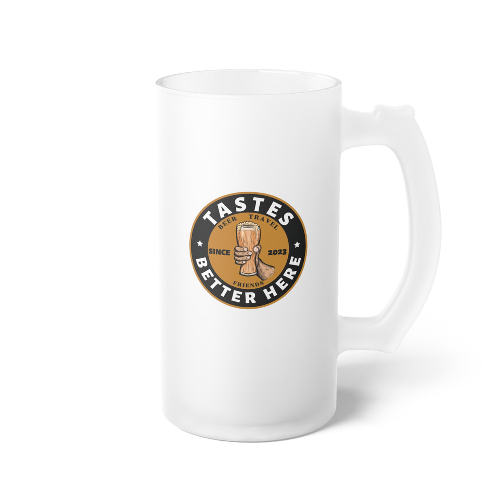 Frosted Beer Mug — Classic Glass Pint Beer Stein with Handle