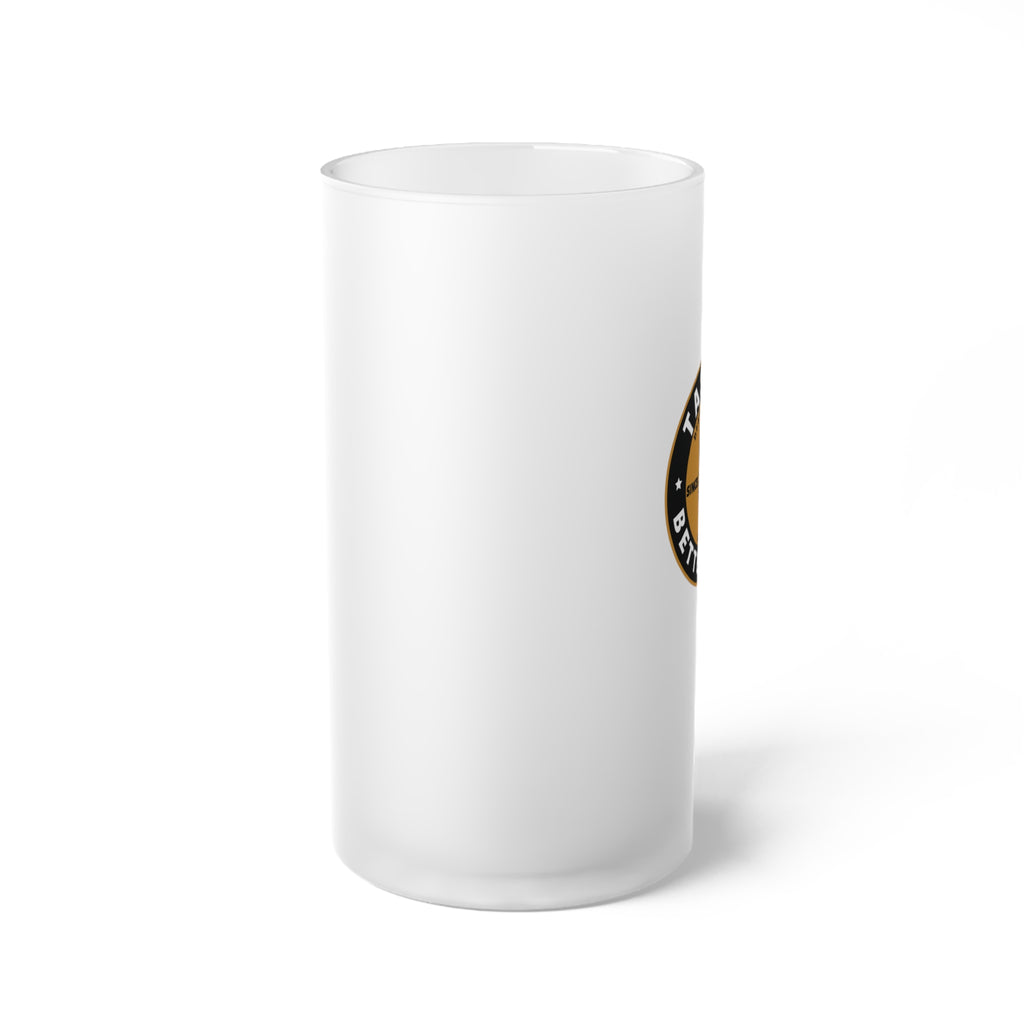 Frosted Beer Mug — Classic Glass Pint Beer Stein with Handle